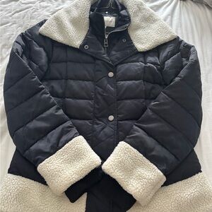 Lucky Brand Navy Blue Puffer with Cream Details